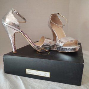 Colin Stuart Sexy Silver Snakeskin Sandals